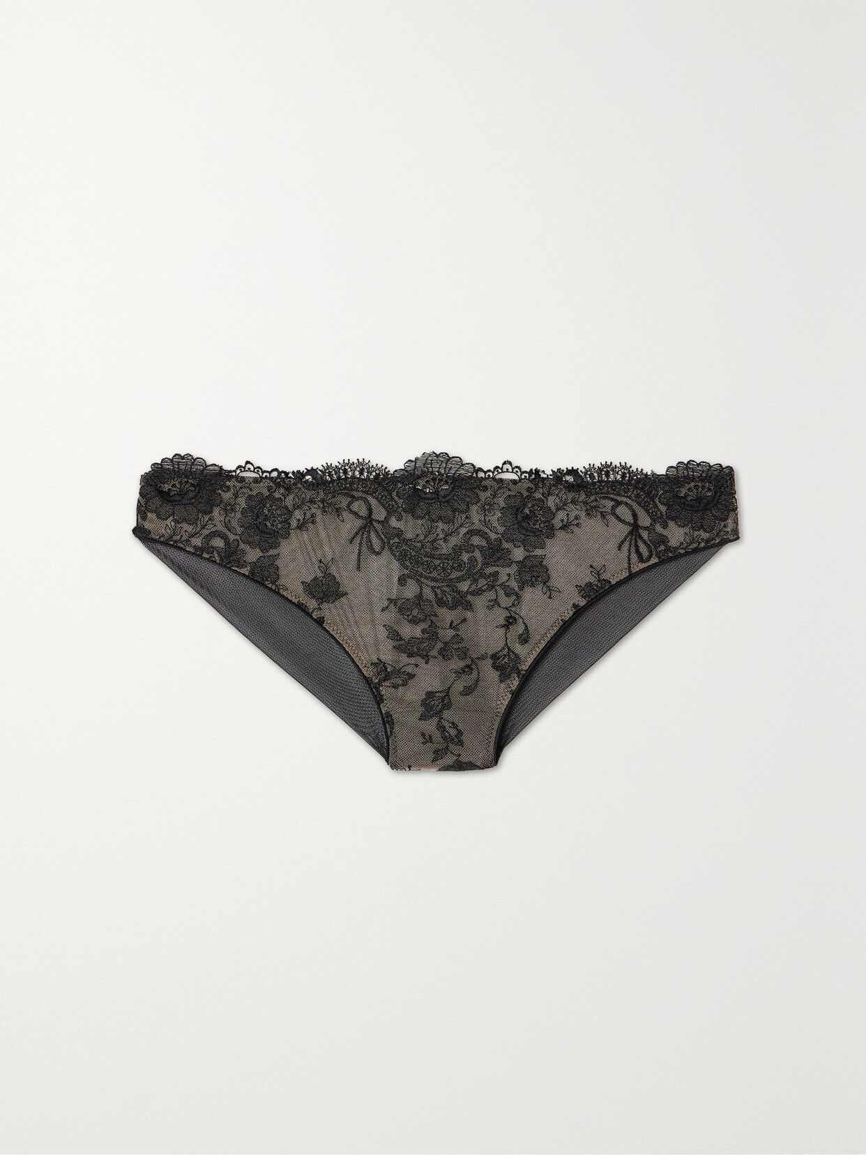 Id Sarrieri Tattoo Embroidered Tulle Brazilian Briefs In Black