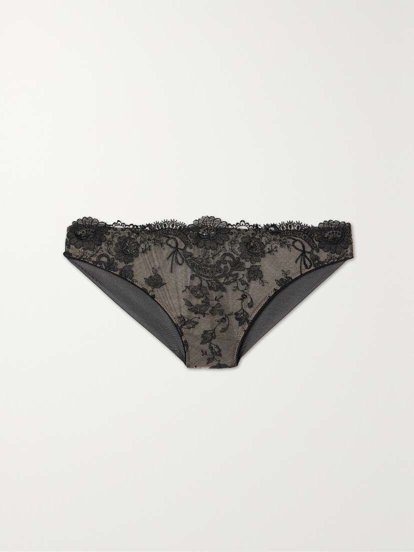 I.D. Sarrieri + Net Sustain Tattoo Embroidered Tulle Brazilian Briefs