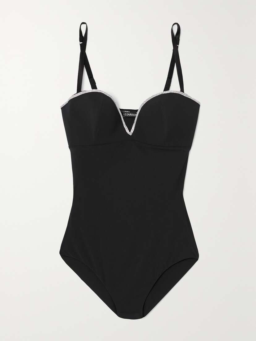 I.D. Sarrieri + Net Sustain Dancing In The Moonlight Swarovski Crystal-embellished Stretch-jersey Bodysuit