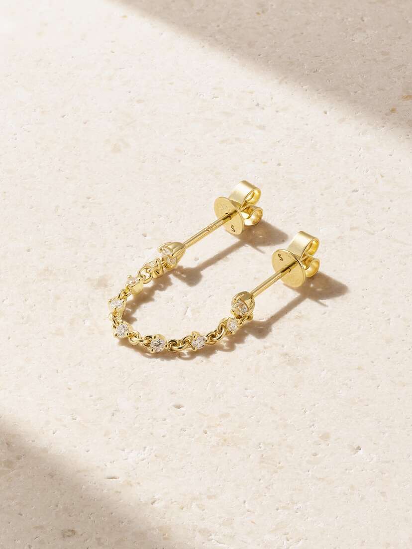 STONE AND STRAND 14-karat Gold Diamond Single Earring