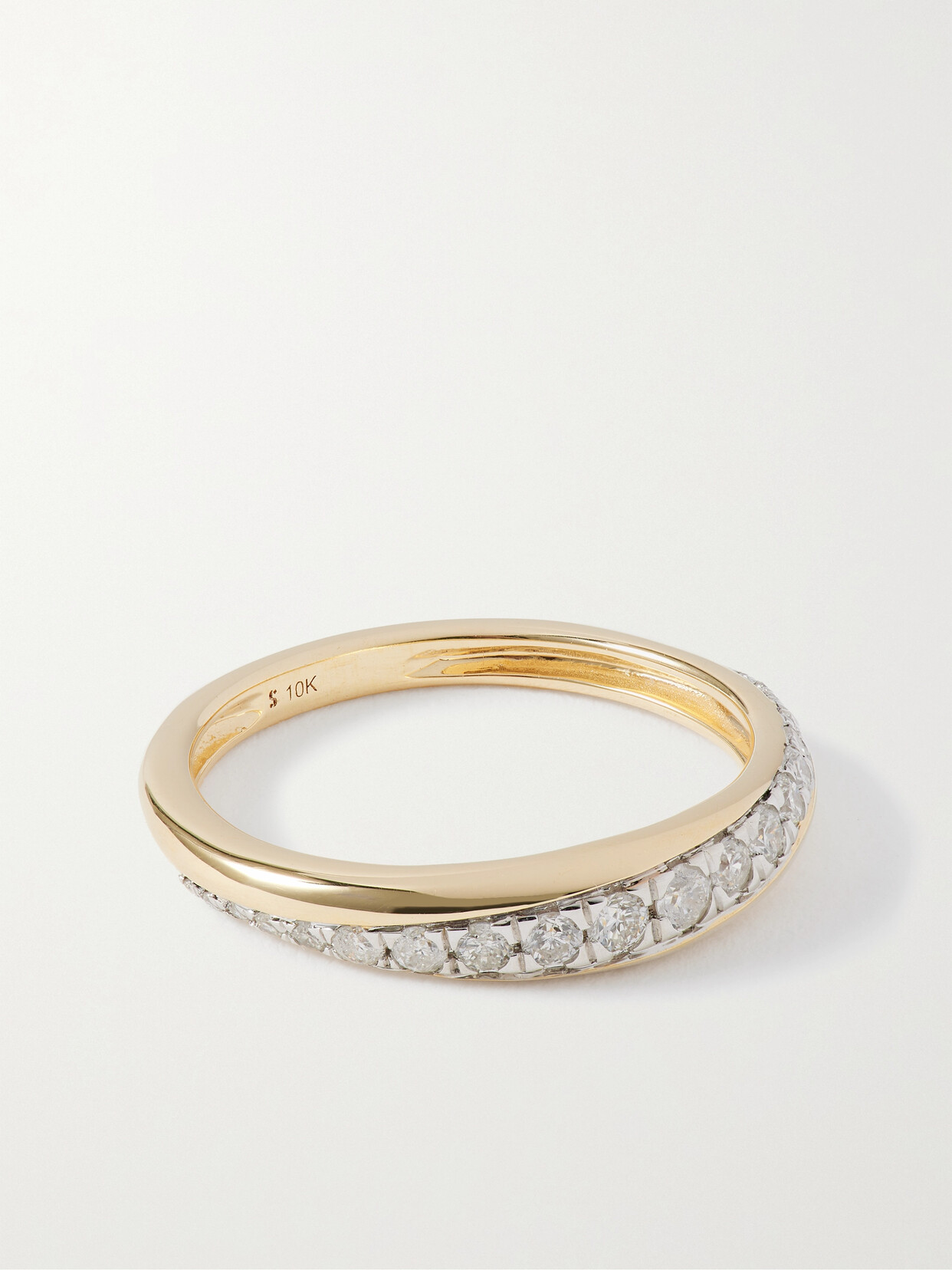 STONE AND STRAND - Twist 10-karat Gold Diamond Ring - 7