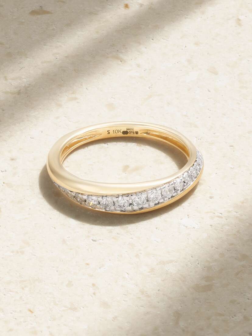 STONE AND STRAND Twist 10-karat Gold Diamond Ring