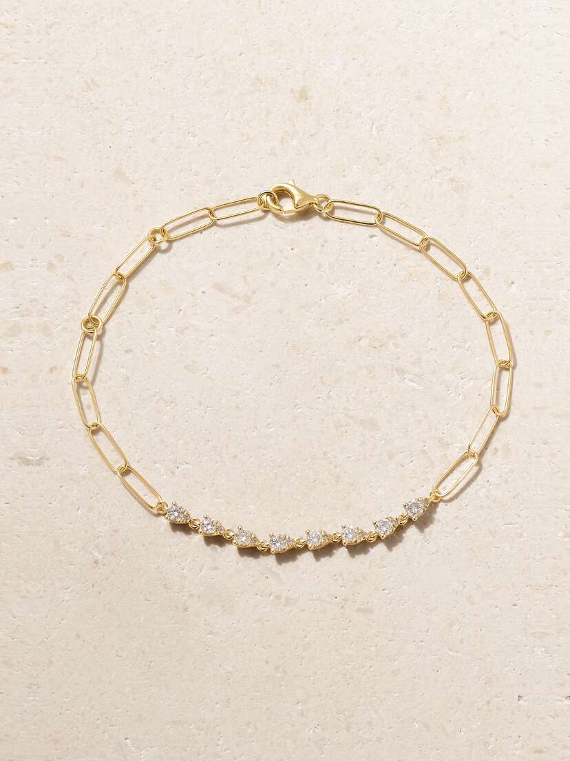STONE AND STRAND 10-karat Gold Diamond Bracelet
