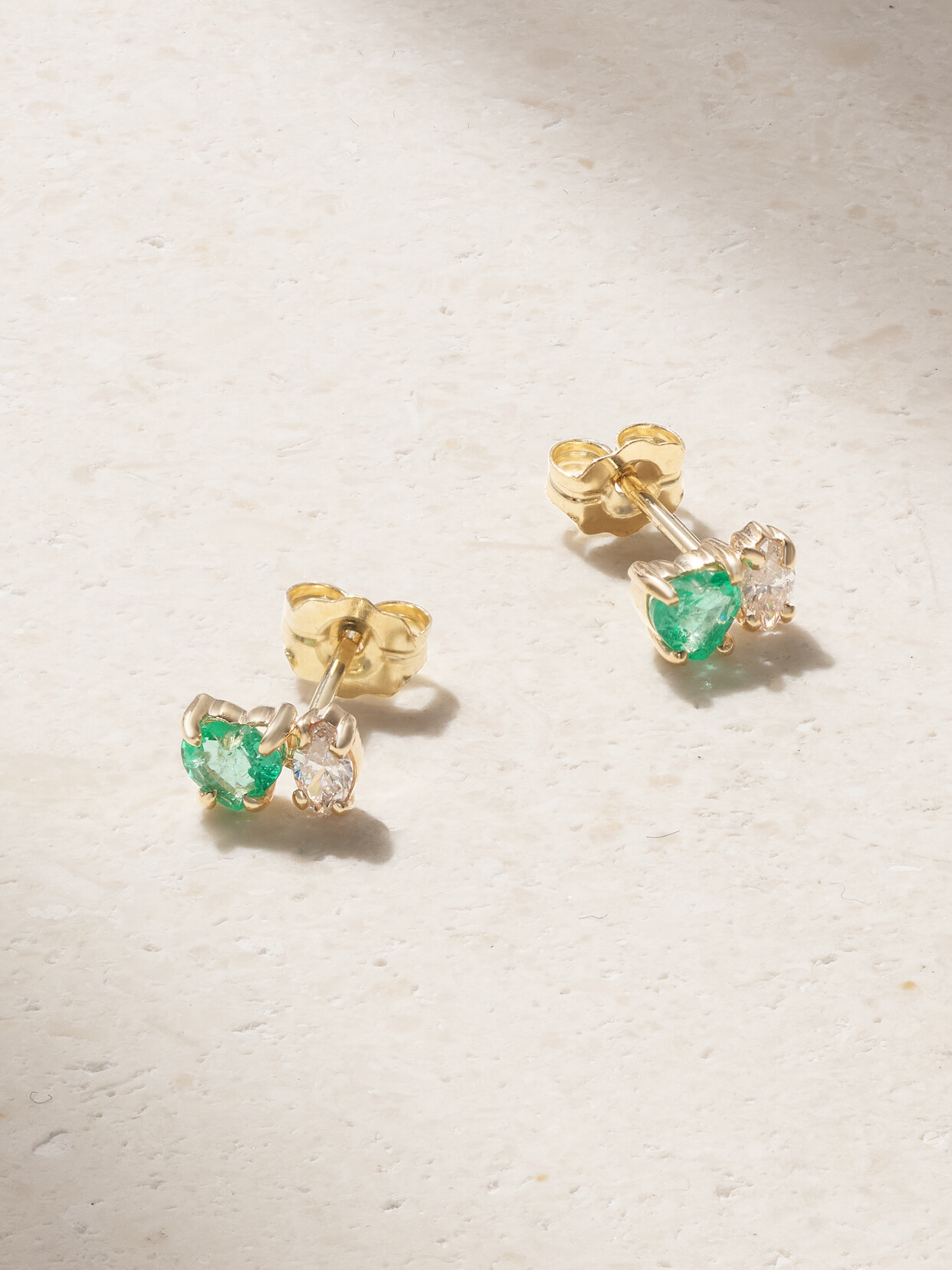 Stone And Strand 10-karat Gold, Emerald And Diamond Earrings