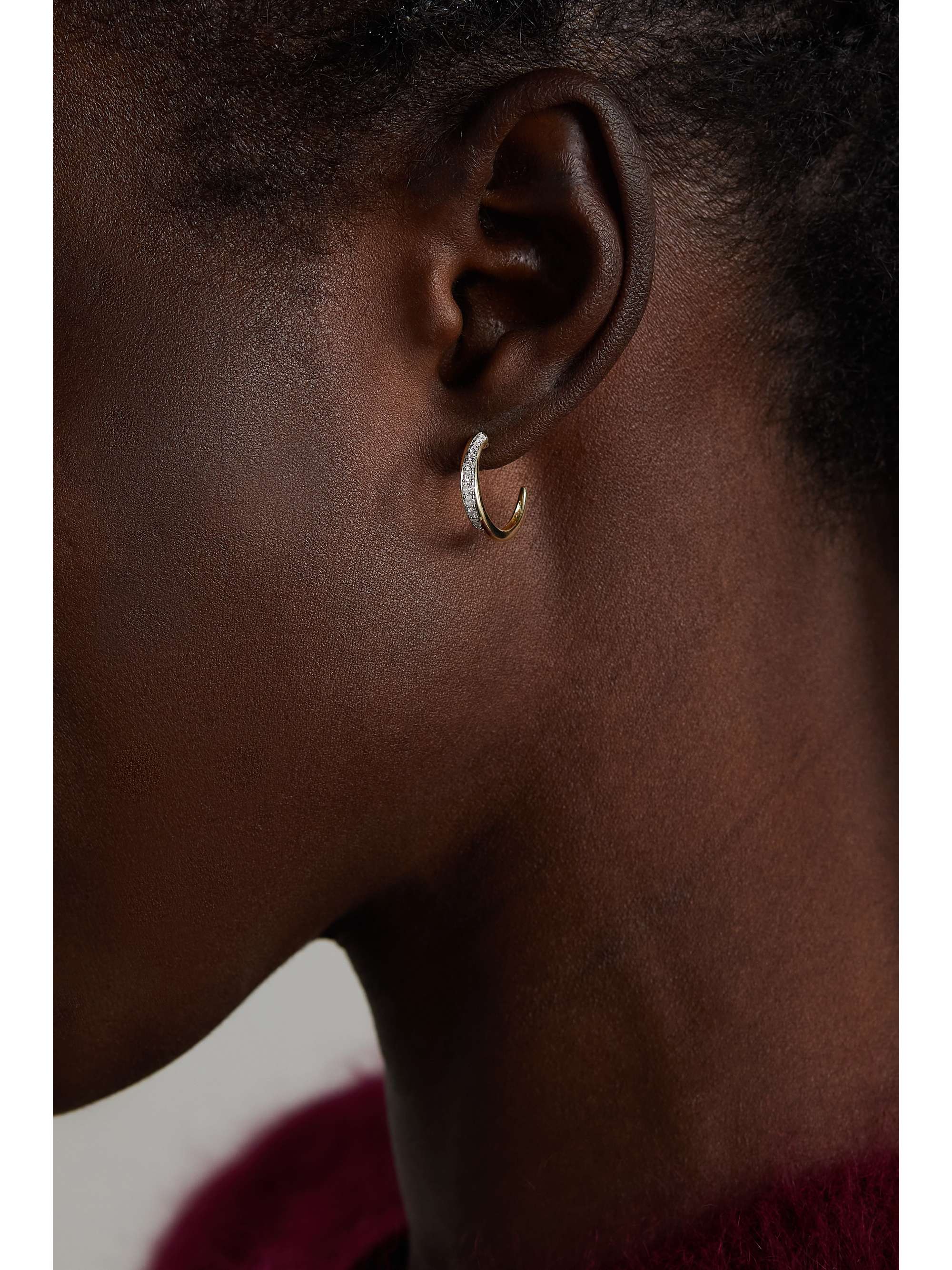 STONE AND STRAND 10karat gold diamond earrings NETAPORTER