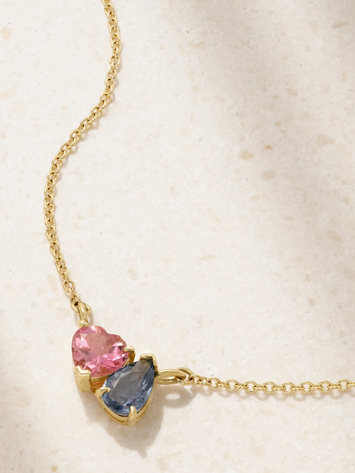 Stone And Strand Just The Two Of Us 10-karat Gold, Sapphire And Tourmaline Necklace