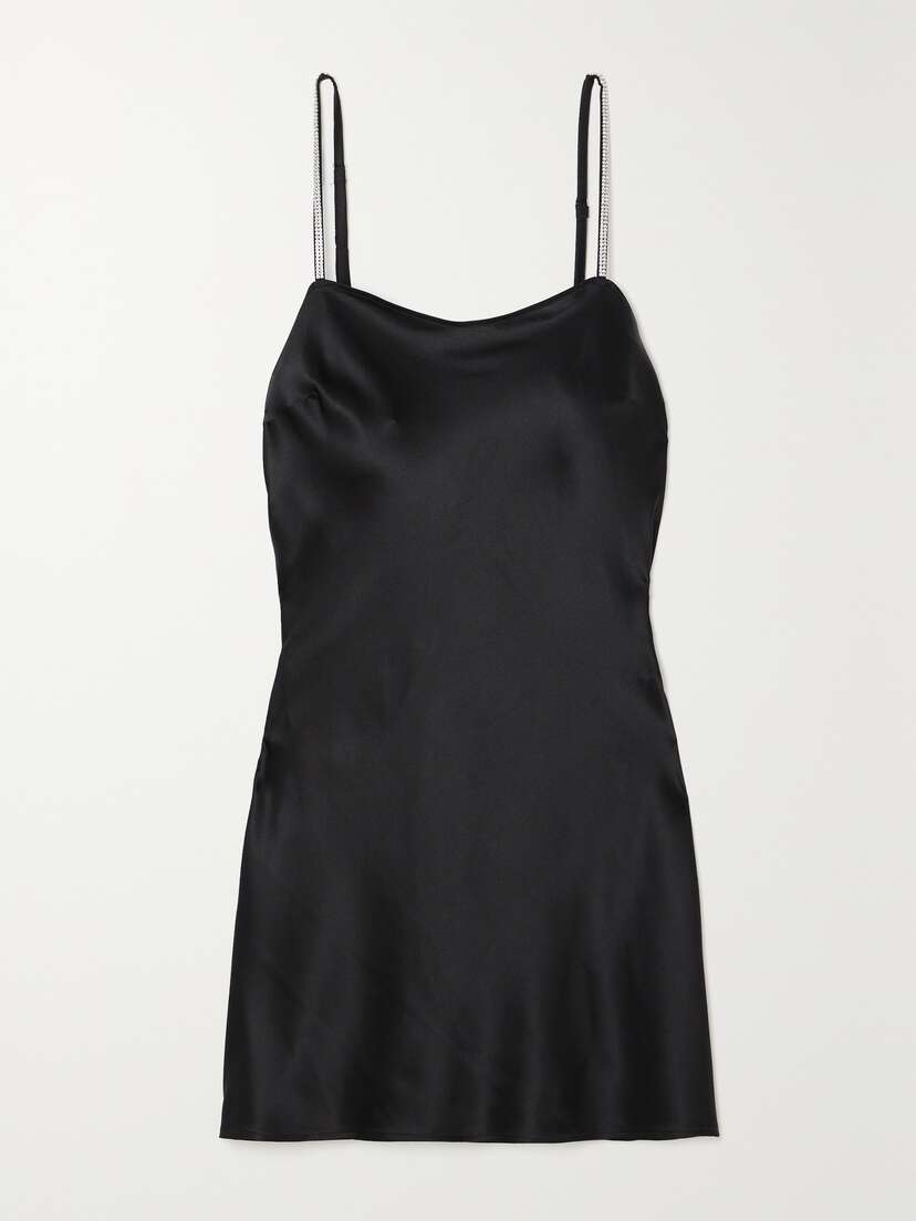 I.D. Sarrieri + Net Sustain Dancing In The Moonlight Swarovski Crystal-embellished Silk-satin Chemise