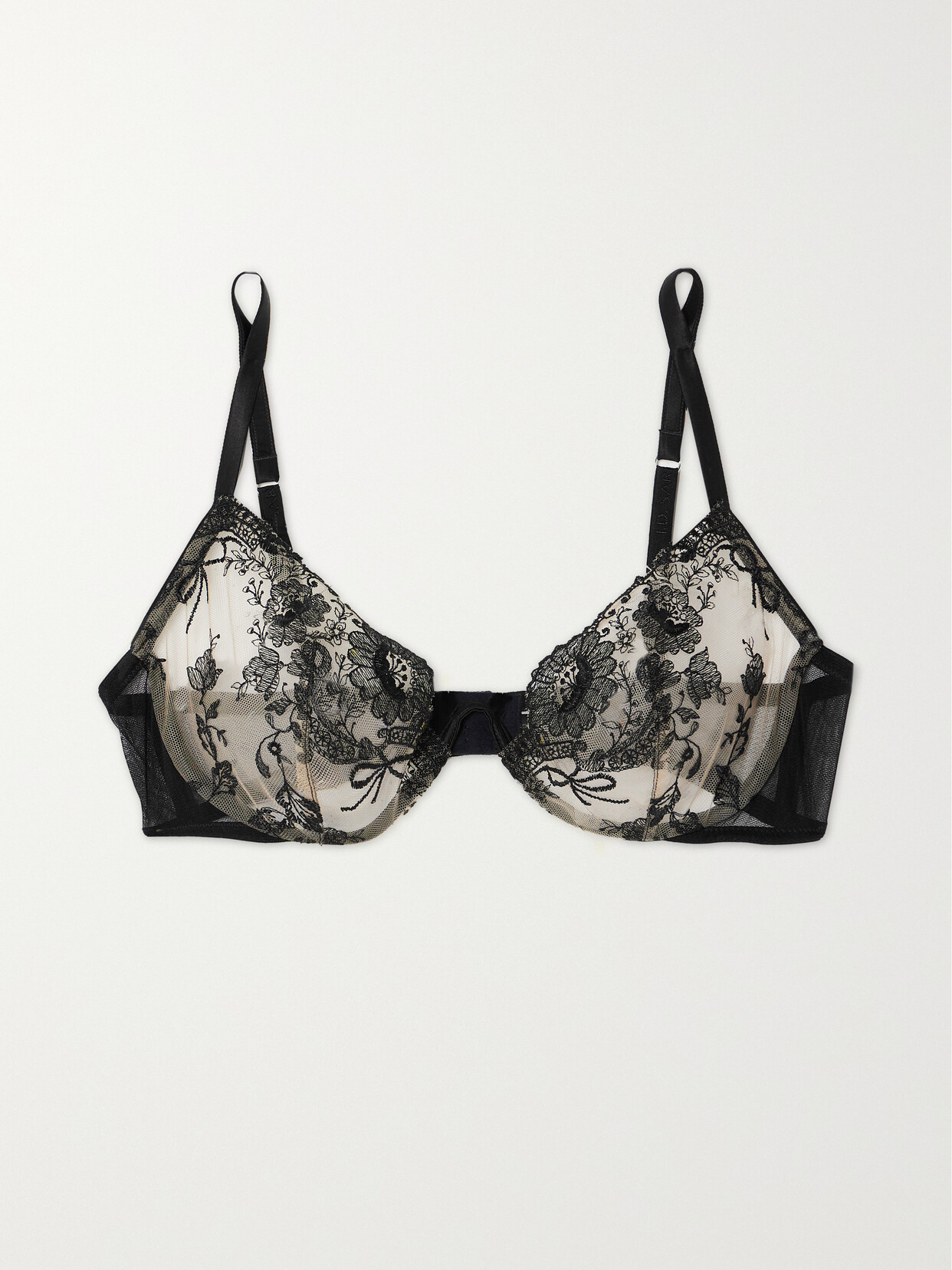 I.D. Sarrieri - + Net Sustain Tattoo Embroidered Silk-blend Tulle Underwired Soft-cup Bra - Black