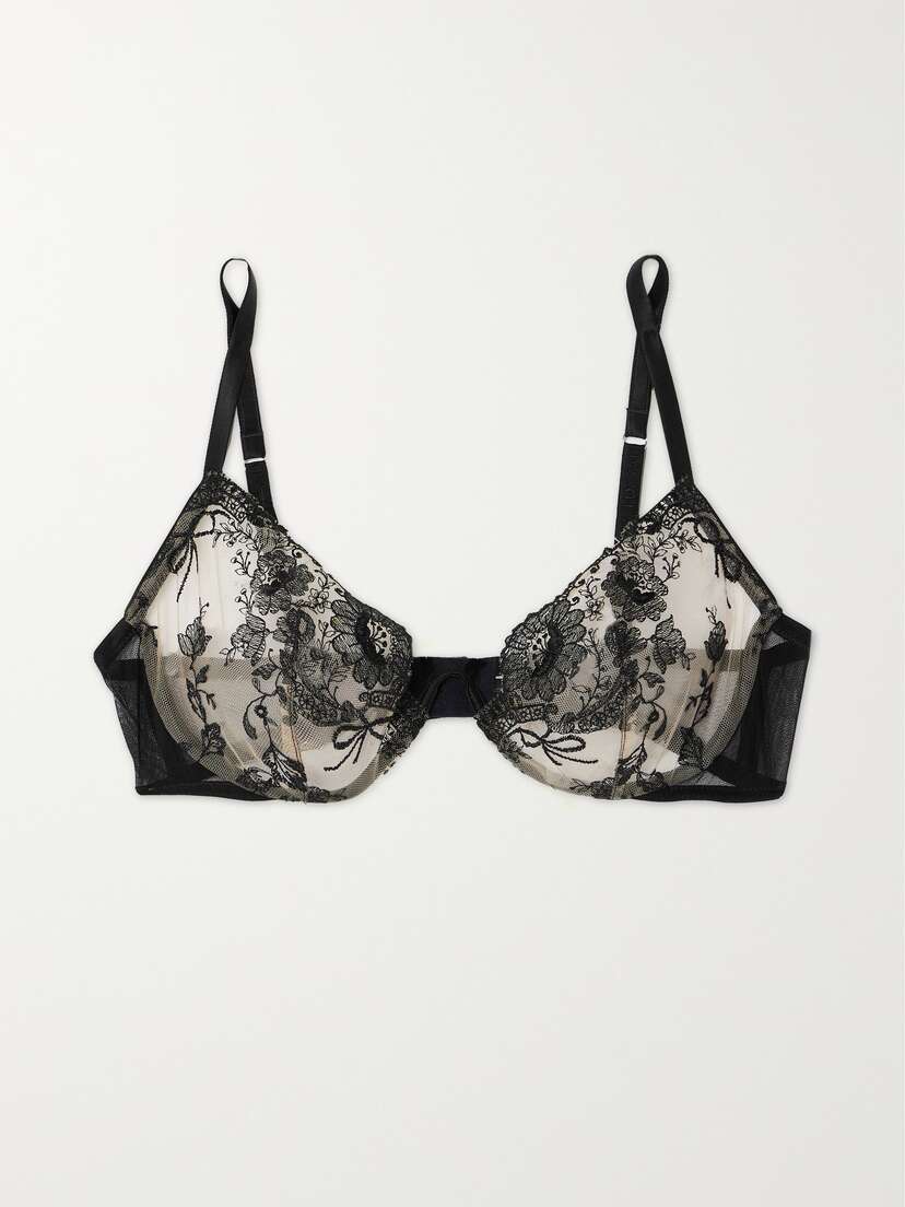 I.D. Sarrieri + Net Sustain Tattoo Embroidered Silk-blend Tulle Underwired Soft-cup Bra