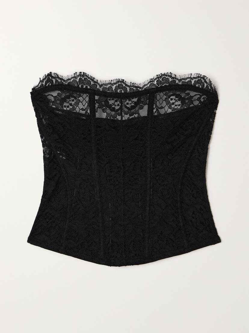 I.D. Sarrieri + Net Sustain A Night In Marrakech Chantilly Lace Bustier Top