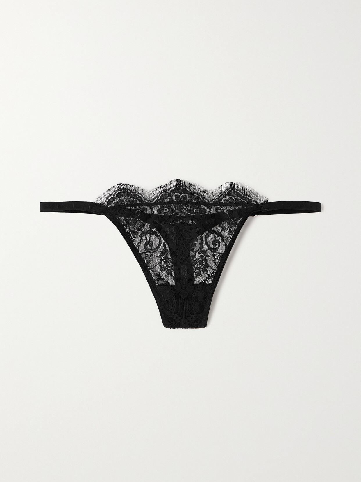 Id Sarrieri A Night In Marrakech Stretch-lace Thong In Black