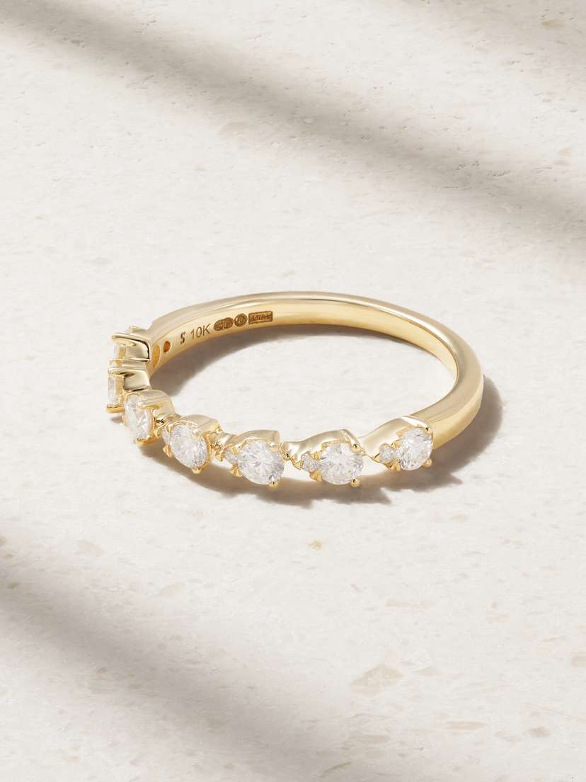 STONE AND STRAND Perfect Pear 10-karat Gold Diamond Ring