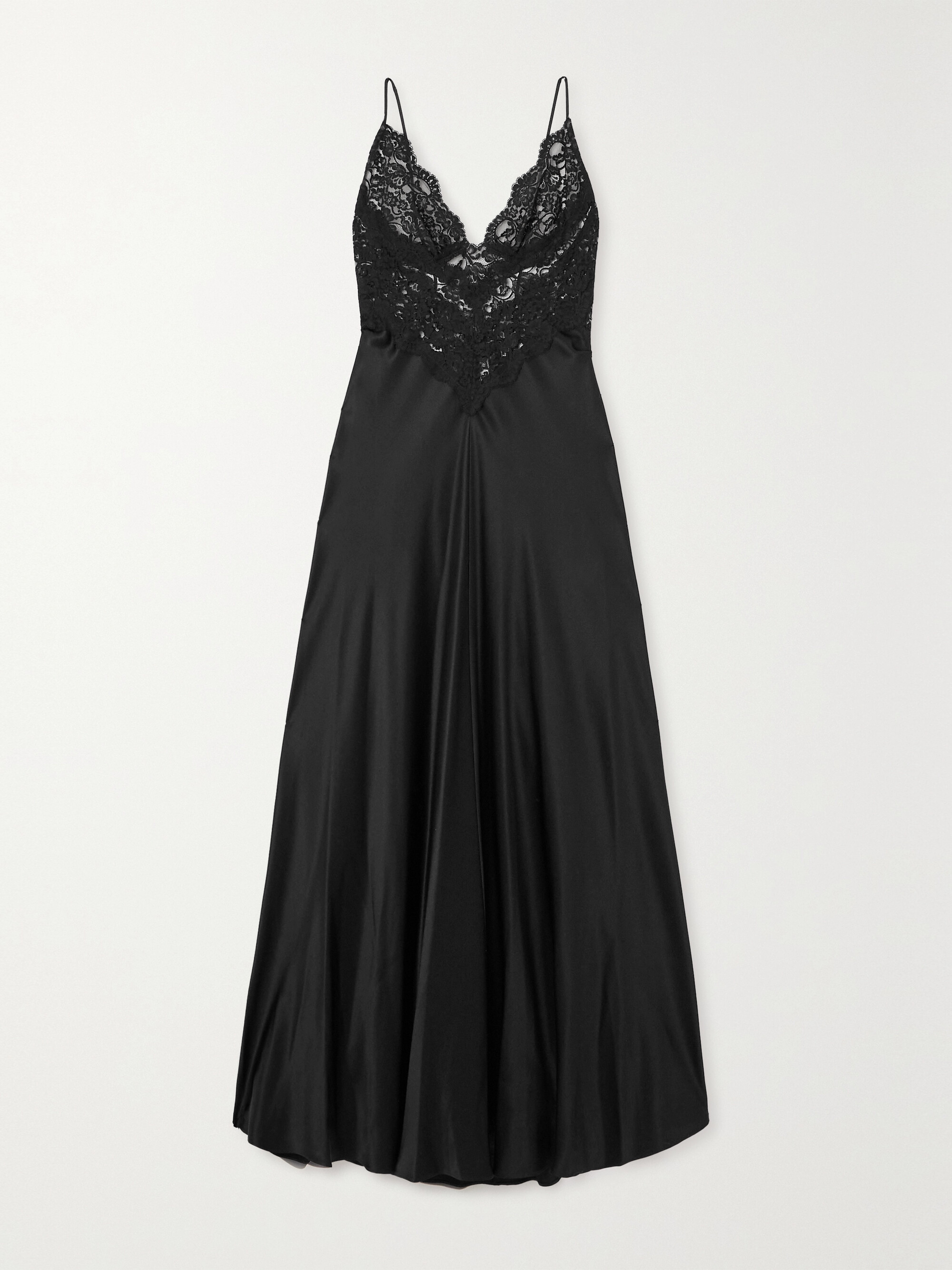 Rodarte - Silk-satin and cotton-blend lace maxi dress | Plush