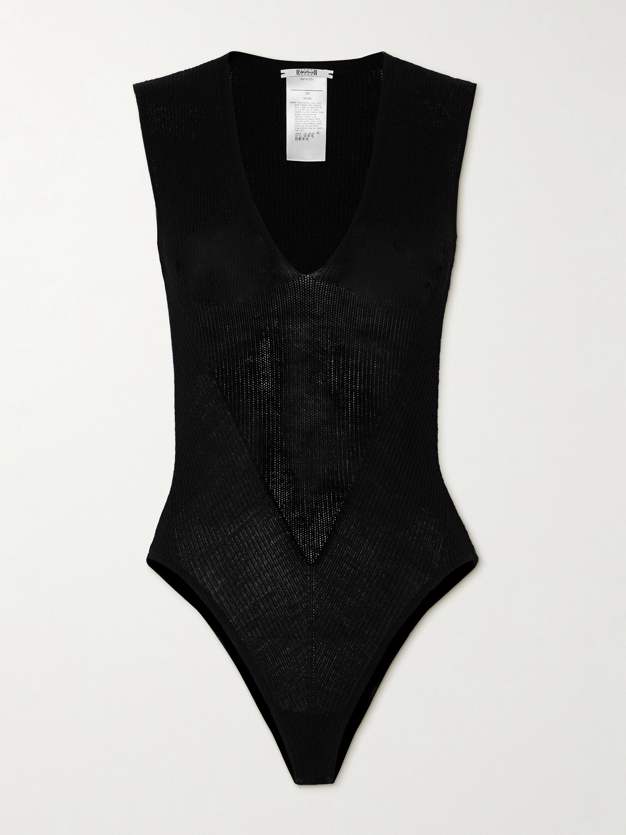 Wolford - Aurora Ribbed Wool Bodysuit - Black