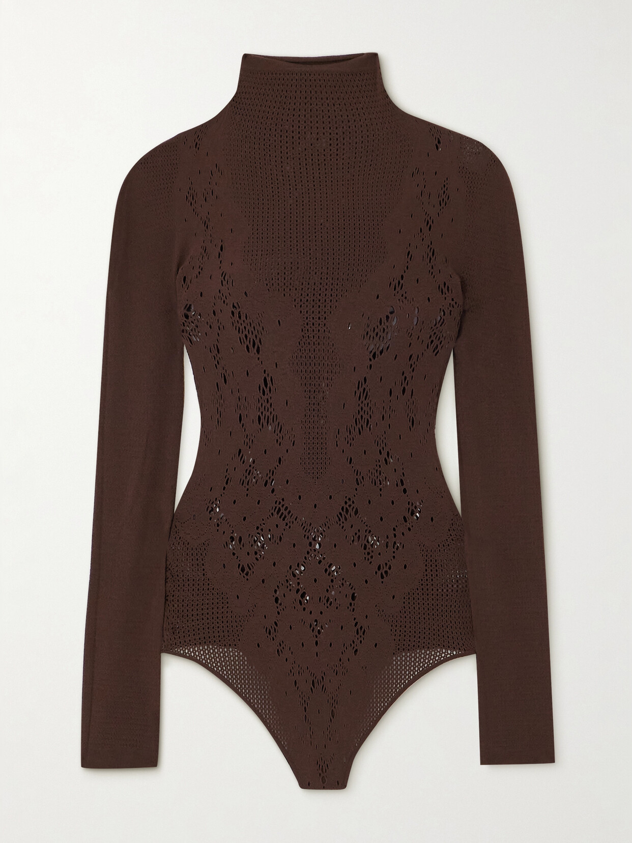 Wolford + Net Sustain Floral Stretch-econyl® Bodysuit In Brown