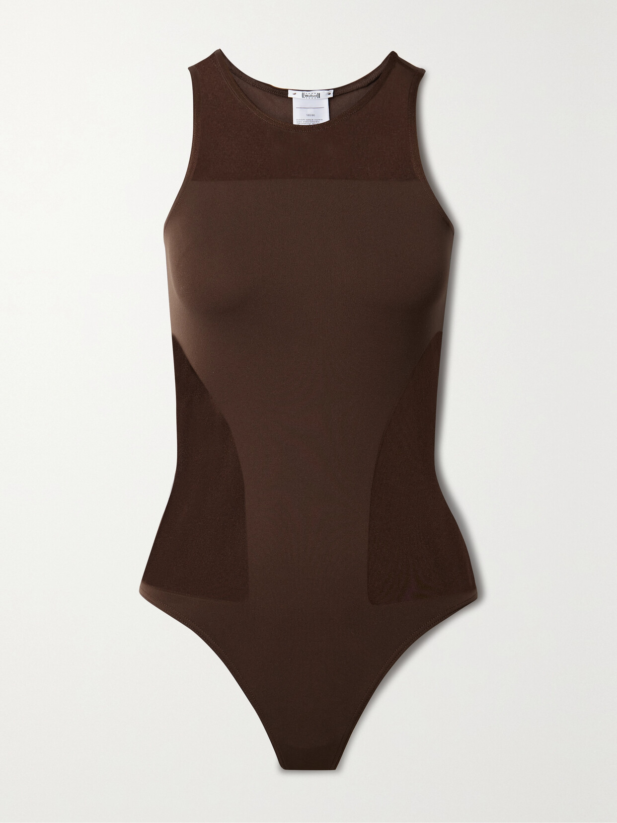 Wolford - + Net Sustain Mesh-paneled Stretch-jersey Bodysuit - Brown