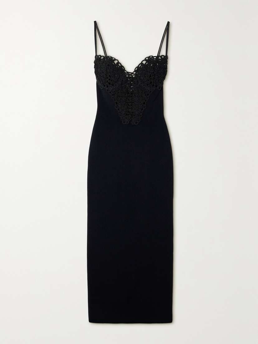 Galvan Spiral Appliquéd Ribbed Jersey Maxi Dress - x large