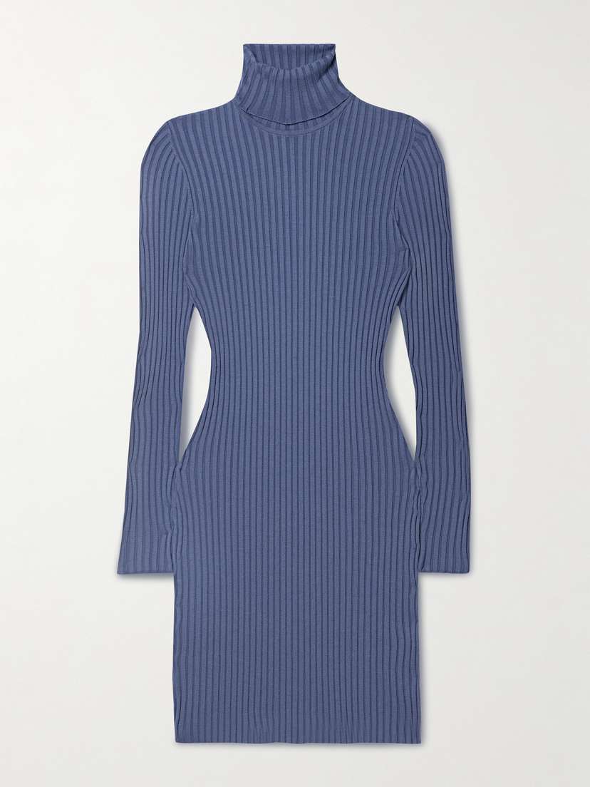 Wolford Ribbed Merino Wool-blend Turtleneck Mini Dress