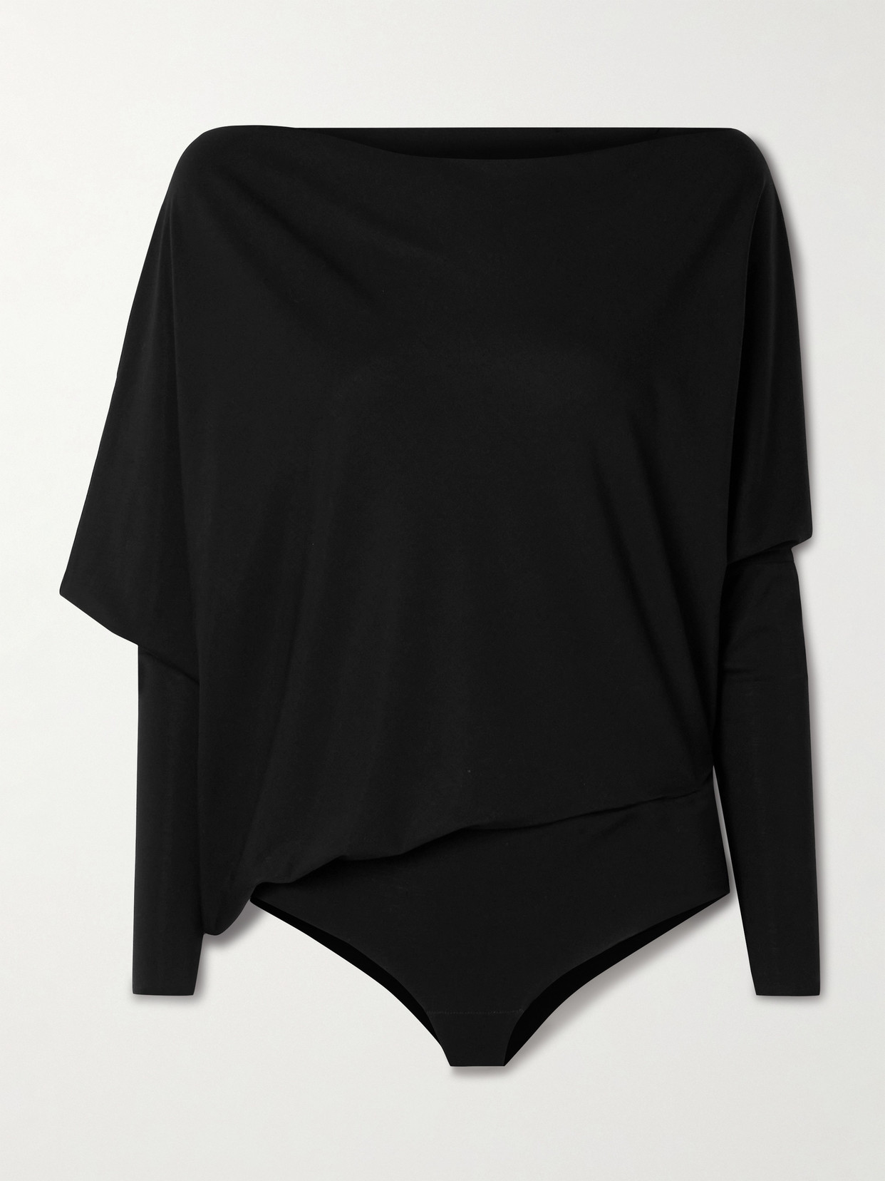 Wolford - Aurora Draped Stretch-modal Bodysuit - Black