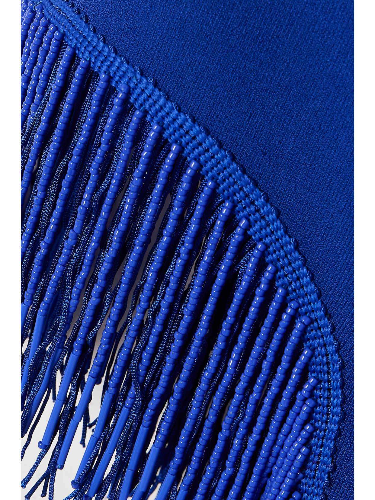 Galvan Nova Beaded Cutout Knit Maxi Dress In Blue