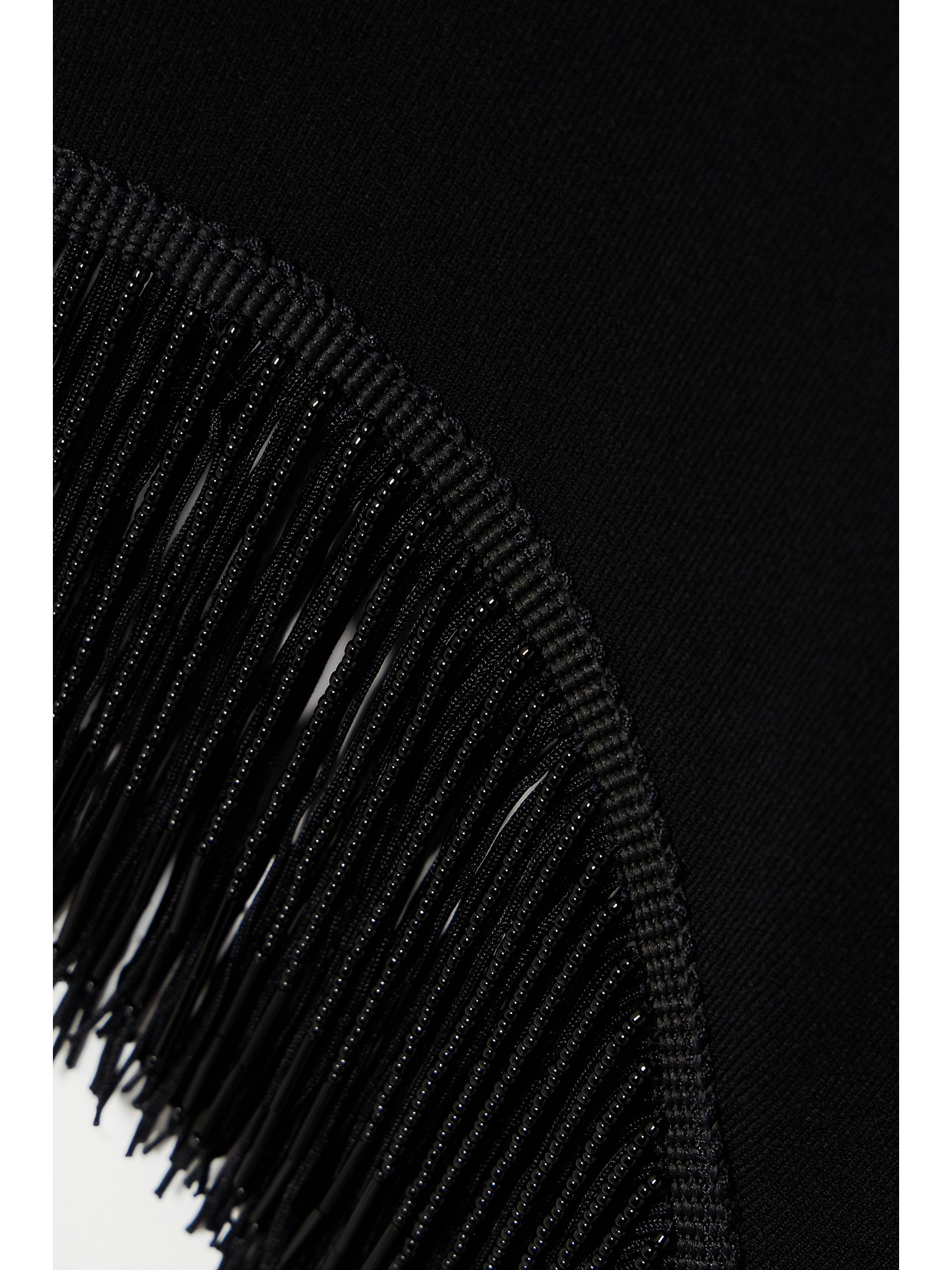 Galvan Nova Beaded Fringed Cutout Jersey Gown In Black