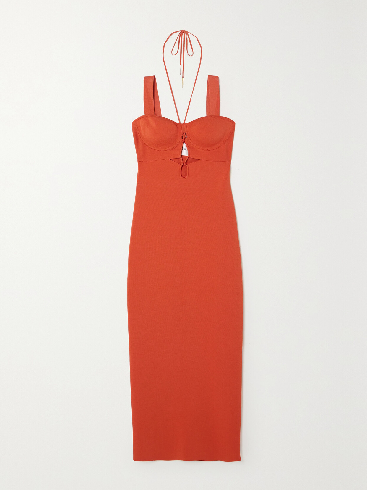 Galvan Kali Cutout Stretch-knit Midi Dress - Orange
