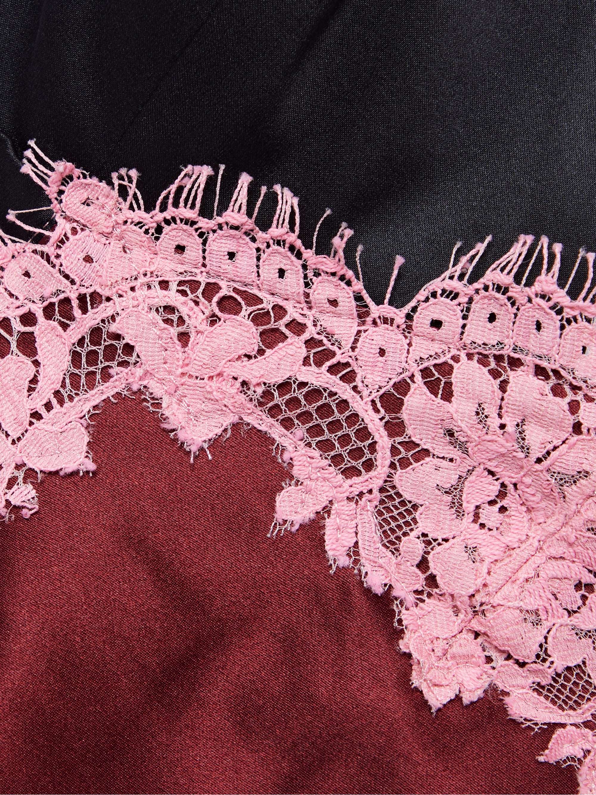 FLEUR DU MAL Cutout lacetrimmed satin midi dress NETAPORTER