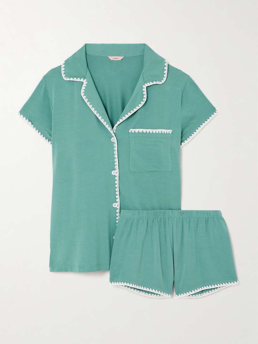 Eberjey + Net Sustain Frida Whipstitched Stretch-tencel™ Modal Jersey Pajama Set