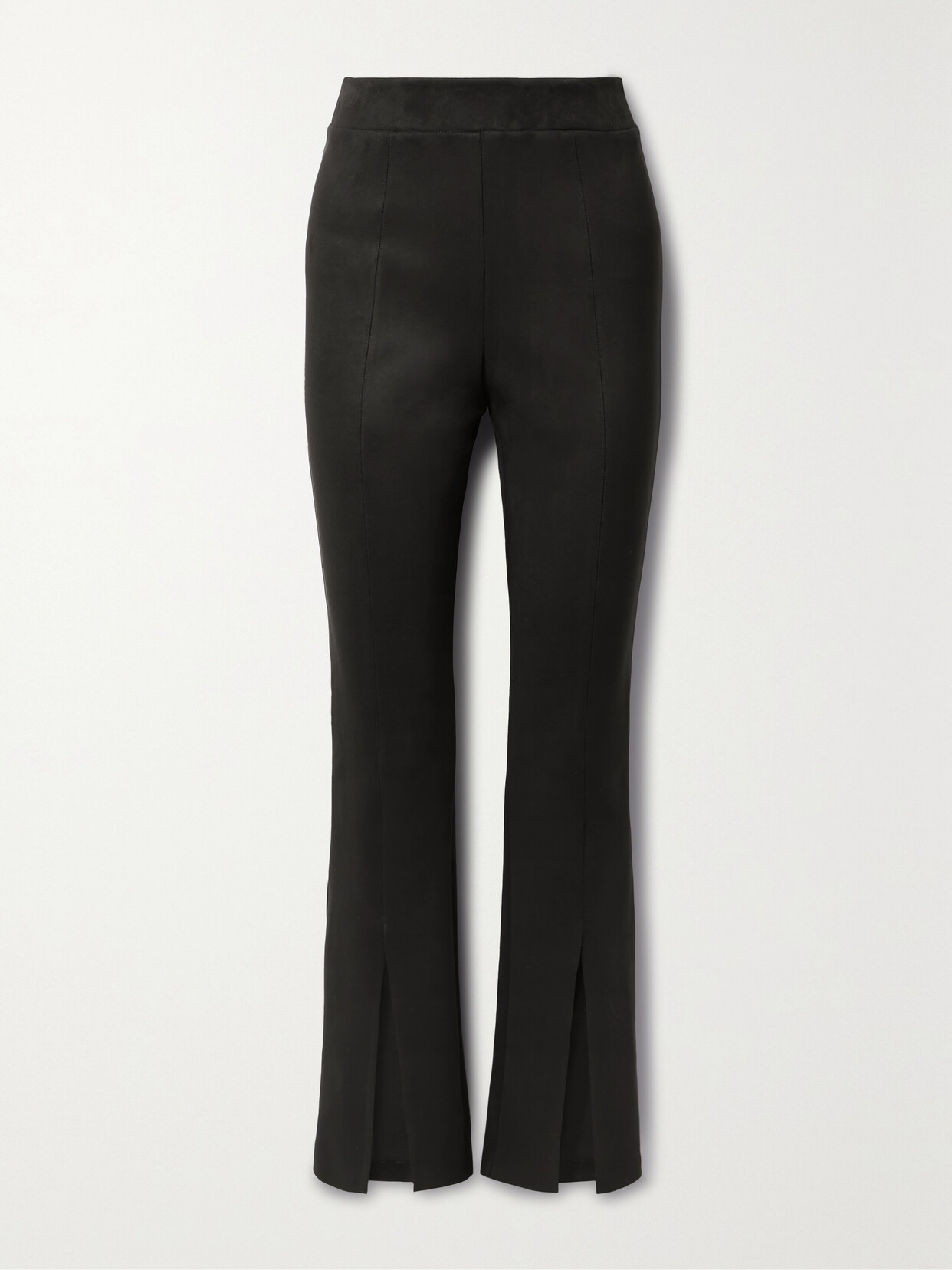 Shop Commando Faux Stretch-suede Straight-leg Pants In Black