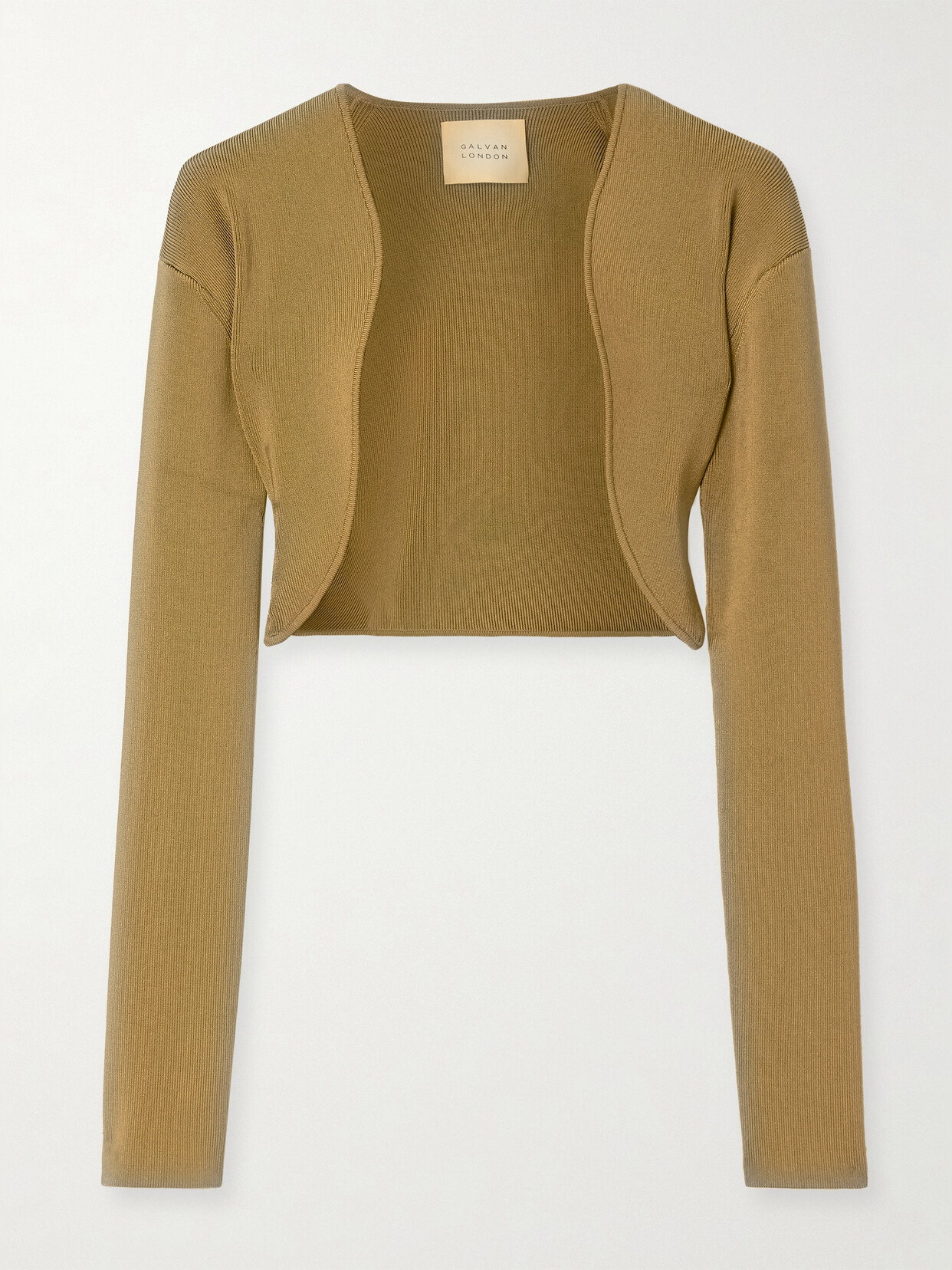 Galvan Atalanta Ribbed-knit Cardigan In Metallic