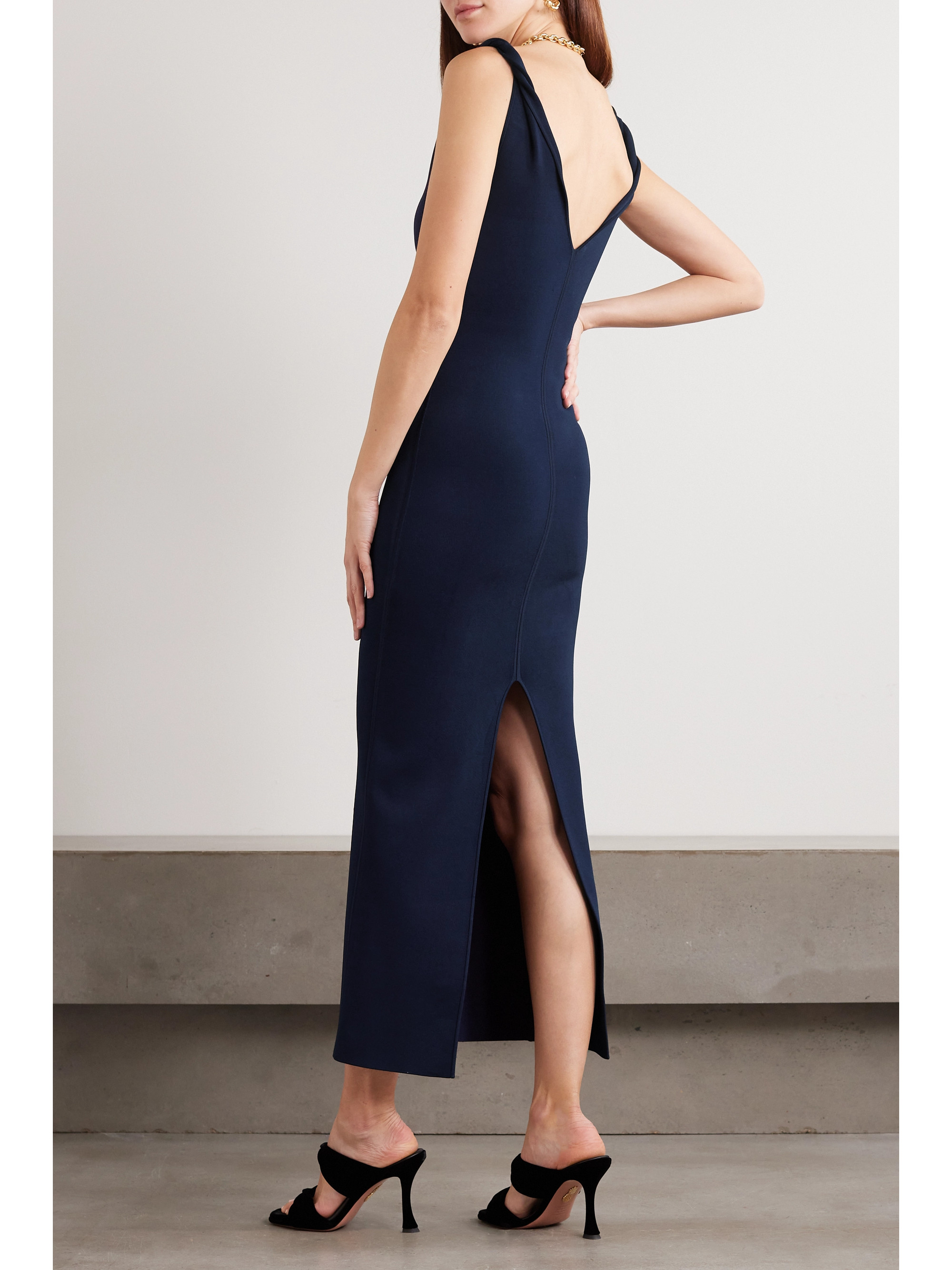Galvan Tyra stretch-knit midi dress