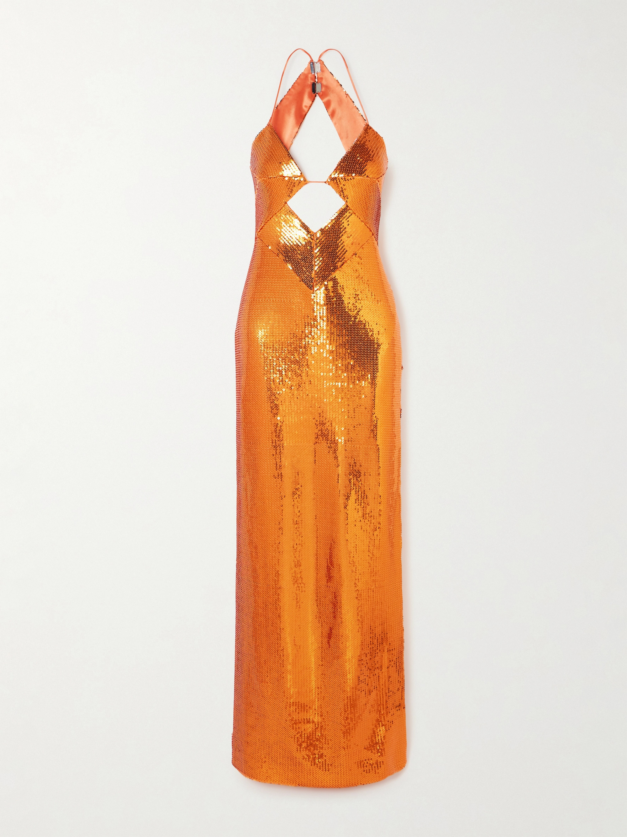Galvan Kite cutout sequined satin maxi dress
