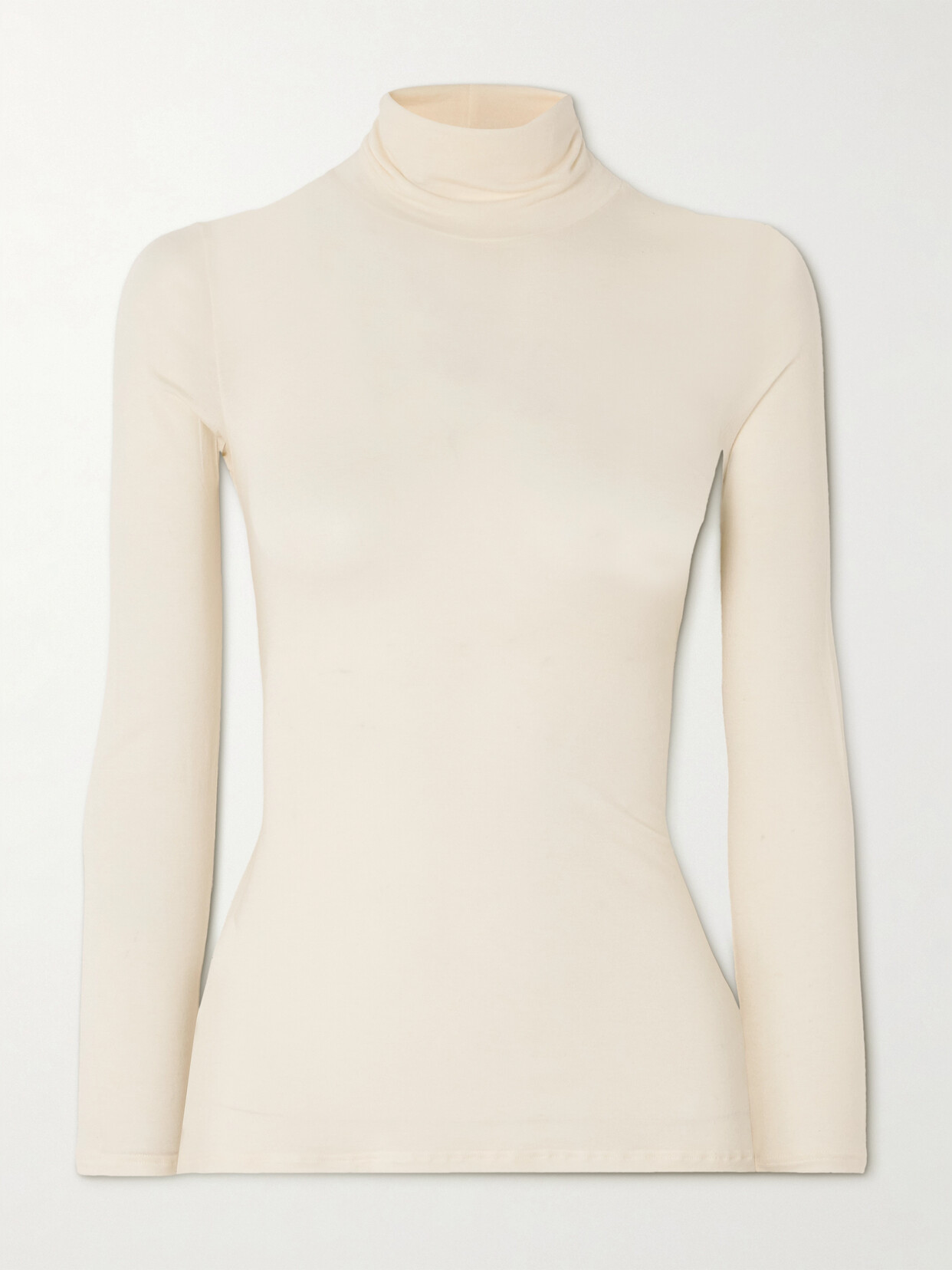 Commando - Stretch-modal And Cashmere-blend Turtleneck Top - Cream