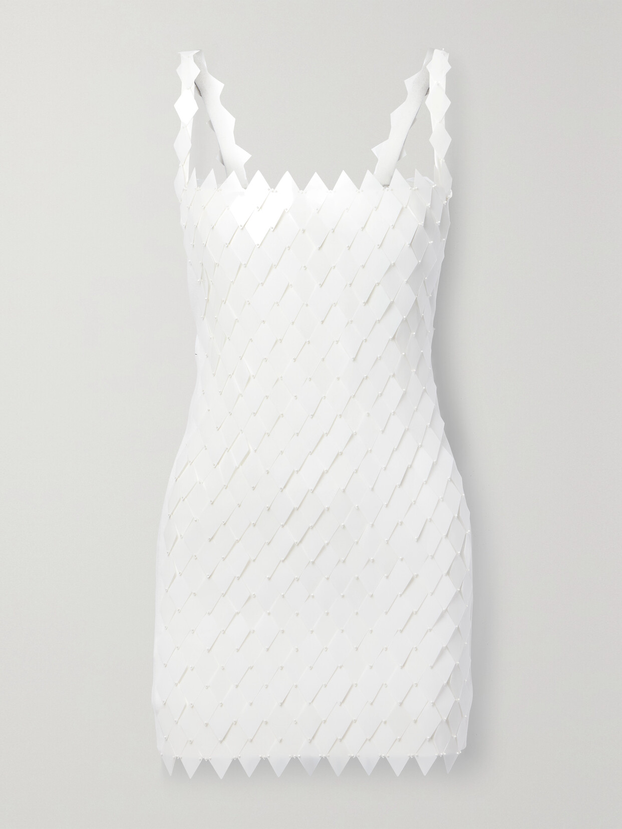 The Attico - Rue Open-back Embellished Jersey Mini Dress - Off-white