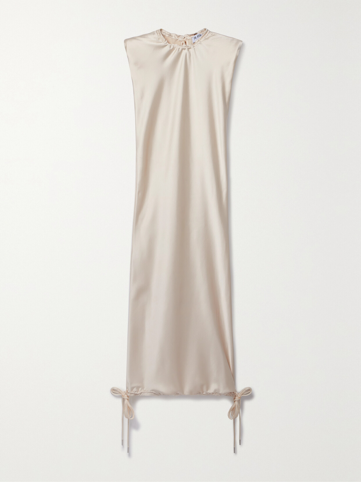 Attico Open-back Satin Midi Dress In Ivory