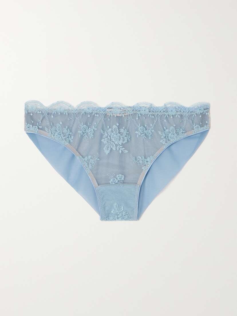 I.D. Sarrieri + Net Sustain Serendipity Embroidered Tulle Brazilian Briefs