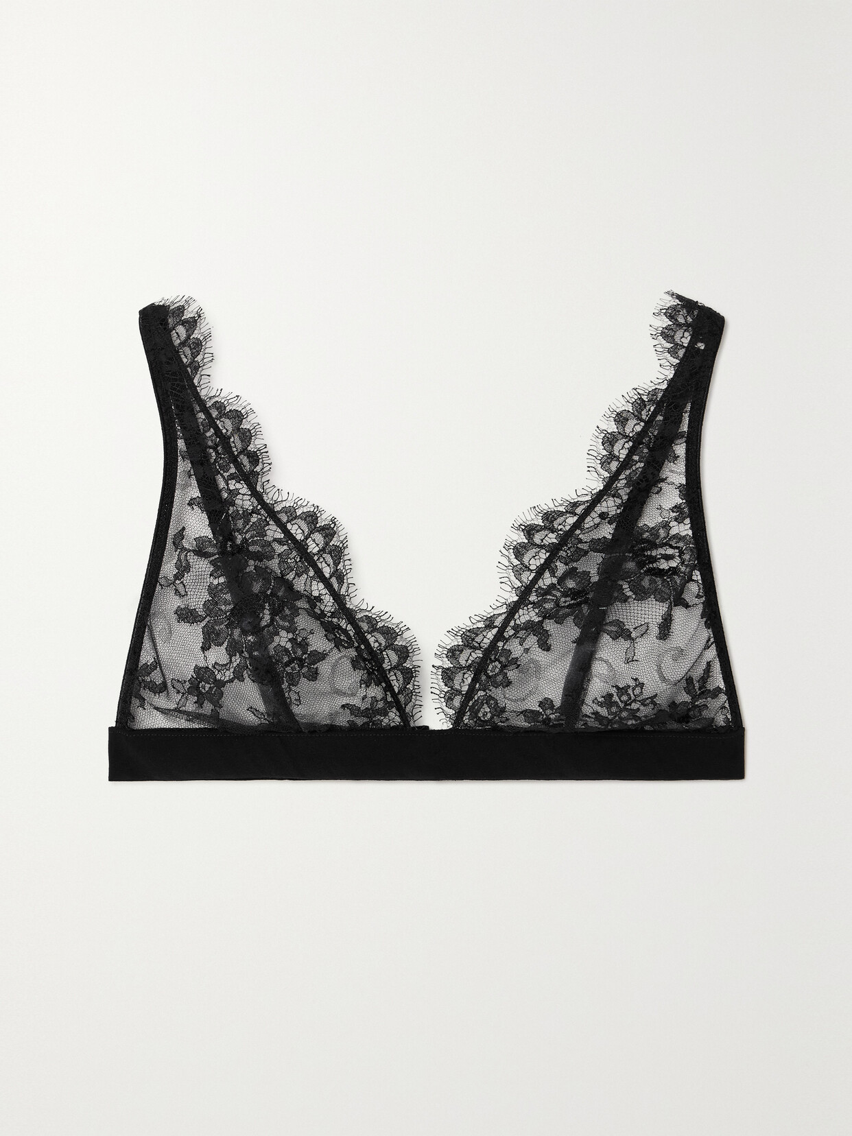 Id Sarrieri + Net Sustain Histoire Du Noire Leavers Lace Triangle Bra In Black
