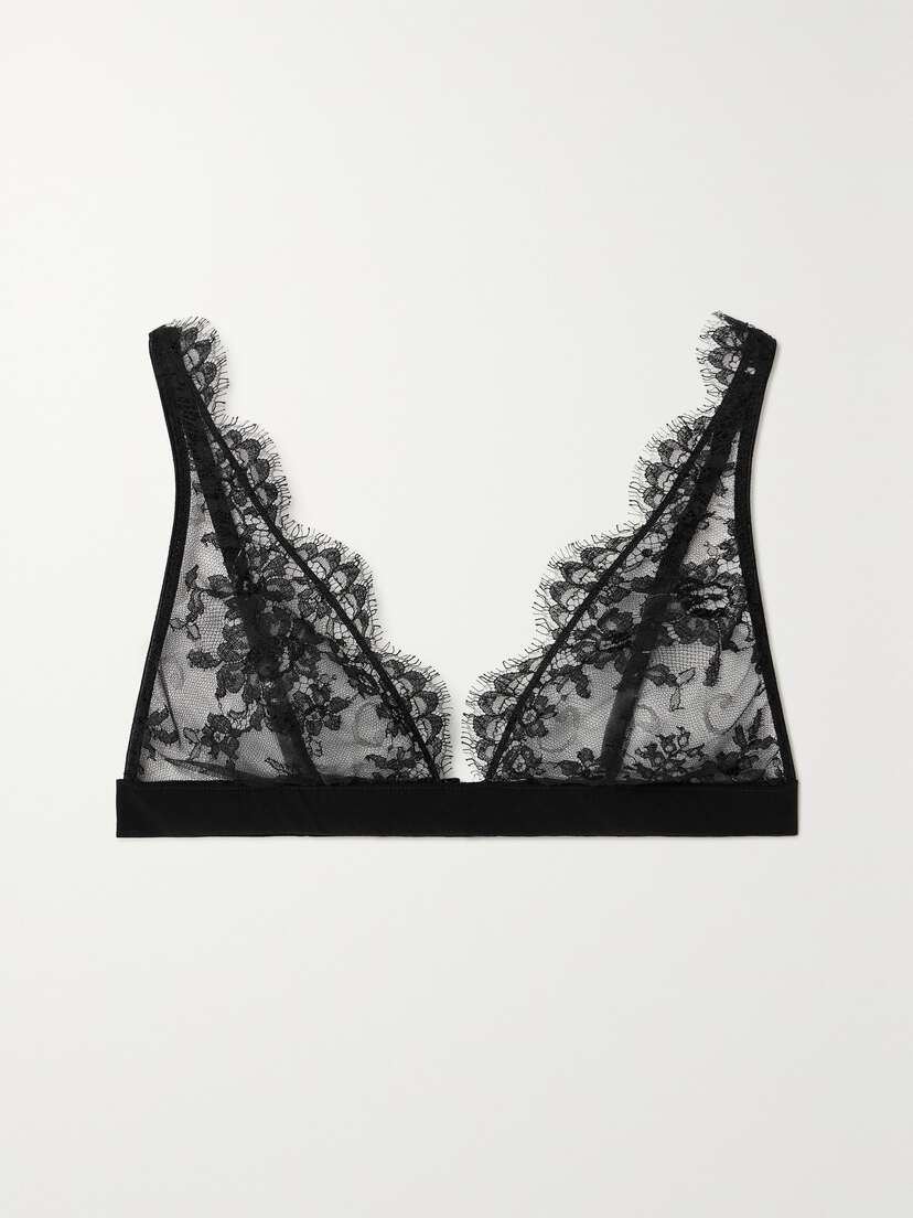 I.D. Sarrieri + Net Sustain Histoire Du Noire Leavers Lace Triangle Bra