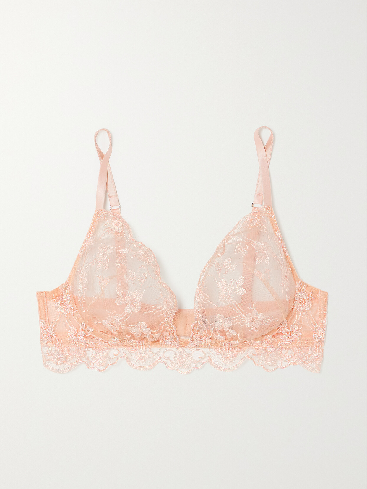 I.d. Sarrieri + Net Sustain Loulou Embroidered Tulle Underwired Soft-cup Bra In Pink