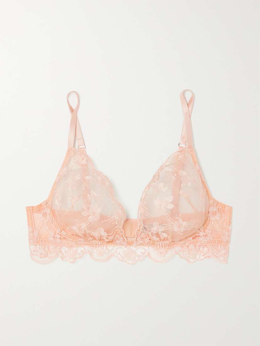 I.D. Sarrieri + Net Sustain Loulou Embroidered Tulle Underwired Soft-cup Bra