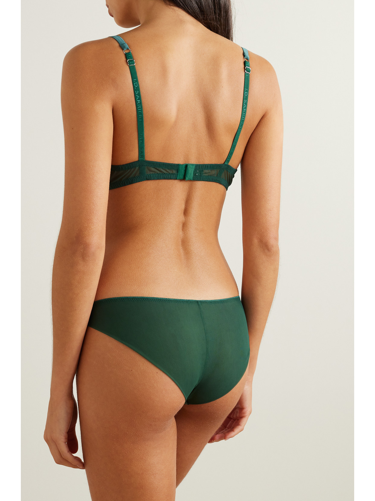 Shop Id Sarrieri + Net Sustain Siracusa Dream Embroidered Tulle Briefs In Green