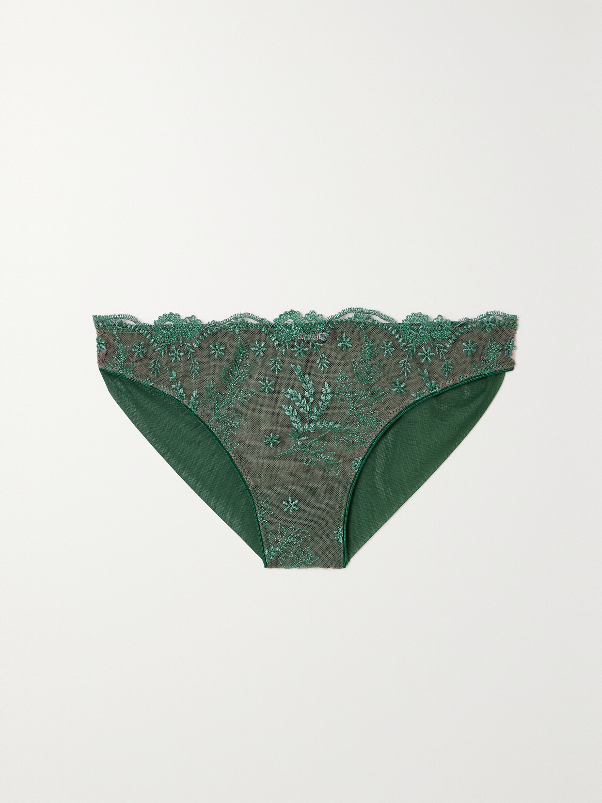 Id Sarrieri + Net Sustain Siracusa Dream Embroidered Tulle Briefs In Green