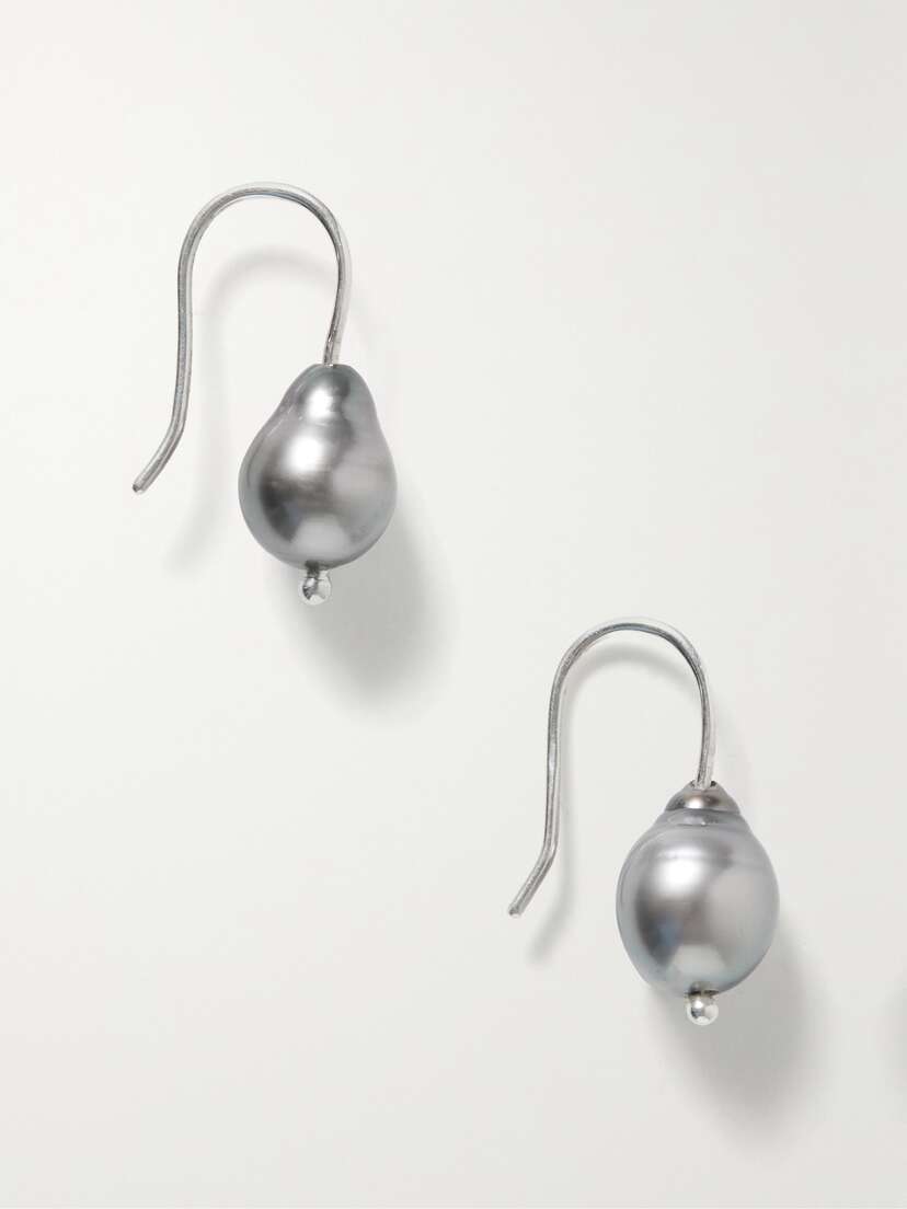 Sophie Buhai + Net Sustain Mermaid Silver Pearl Earrings