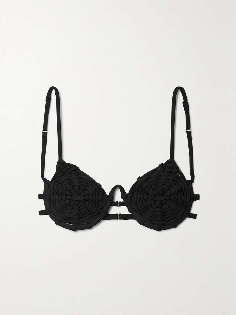 Isa Boulder Spiral-weave Woven Recycled Underwired Bikini Top - xx large