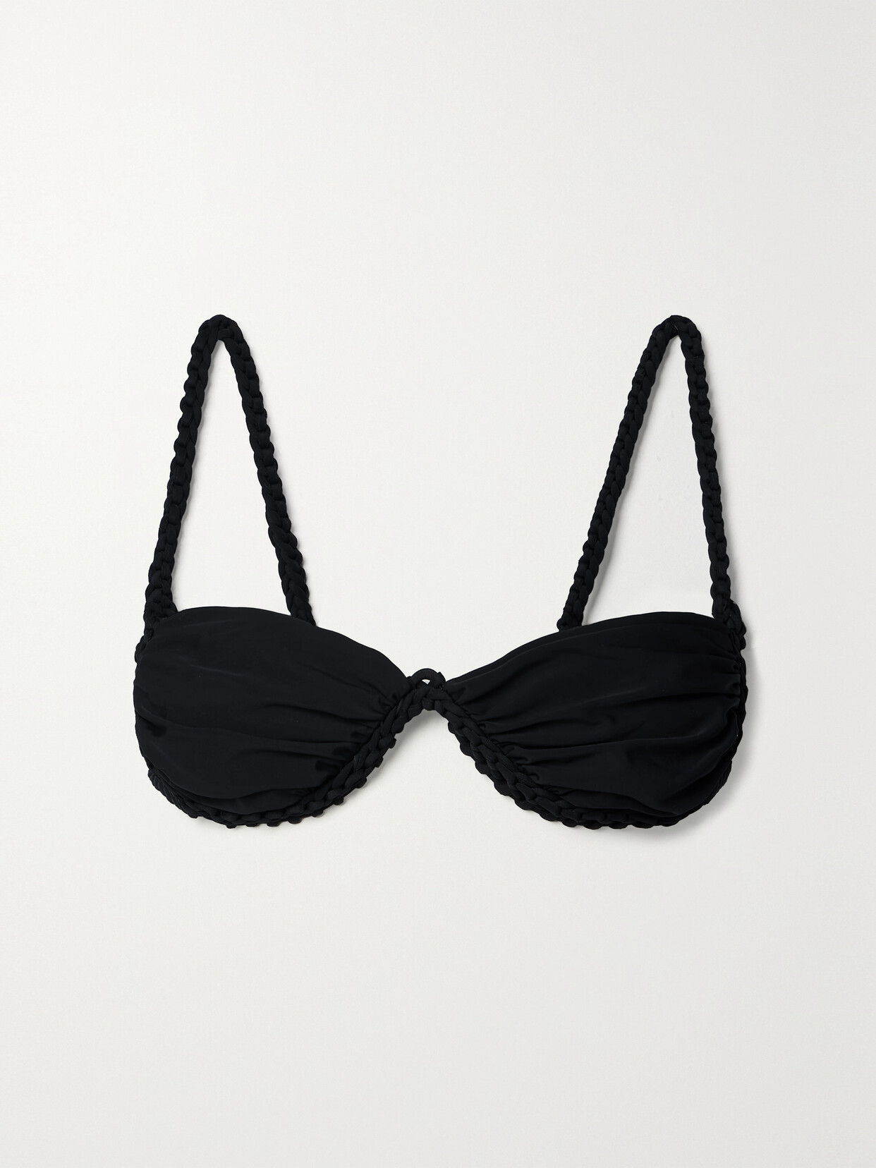 Isa Boulder + Net Sustain Ruched Recycled Bikini Top In Black