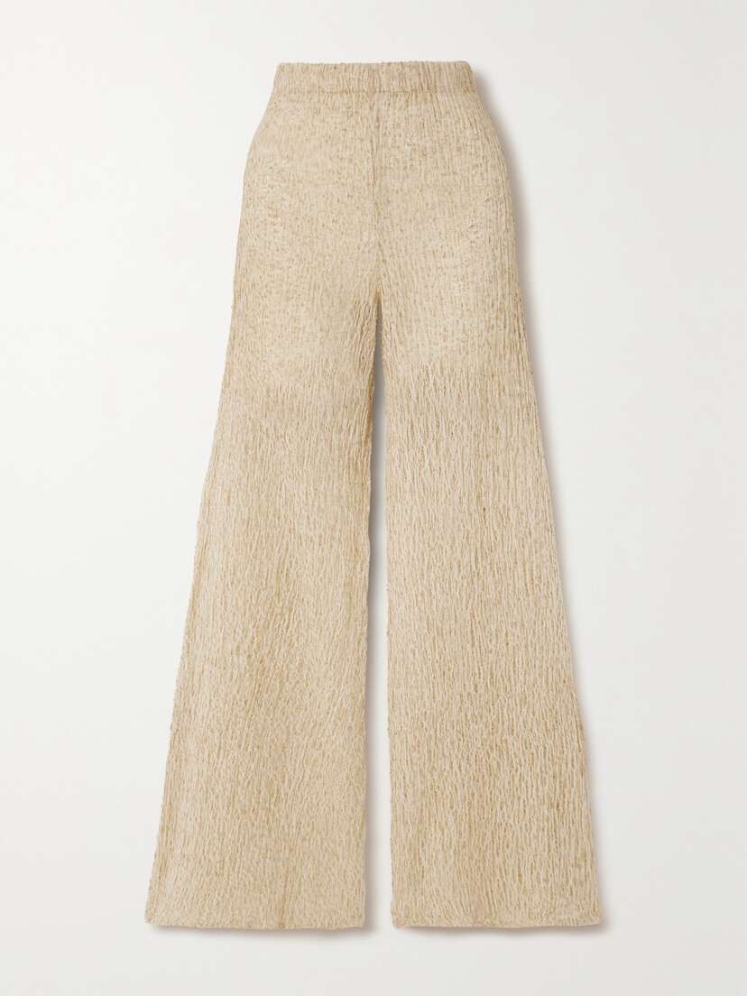 Savannah Morrow The Label + Net Sustain Haveli Linen And Cotton-blend Wide-leg Pants