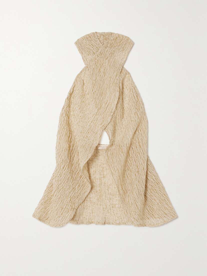 Savannah Morrow The Label + Net Sustain Haveli Open-back Linen And Cotton-blend Wrap Top