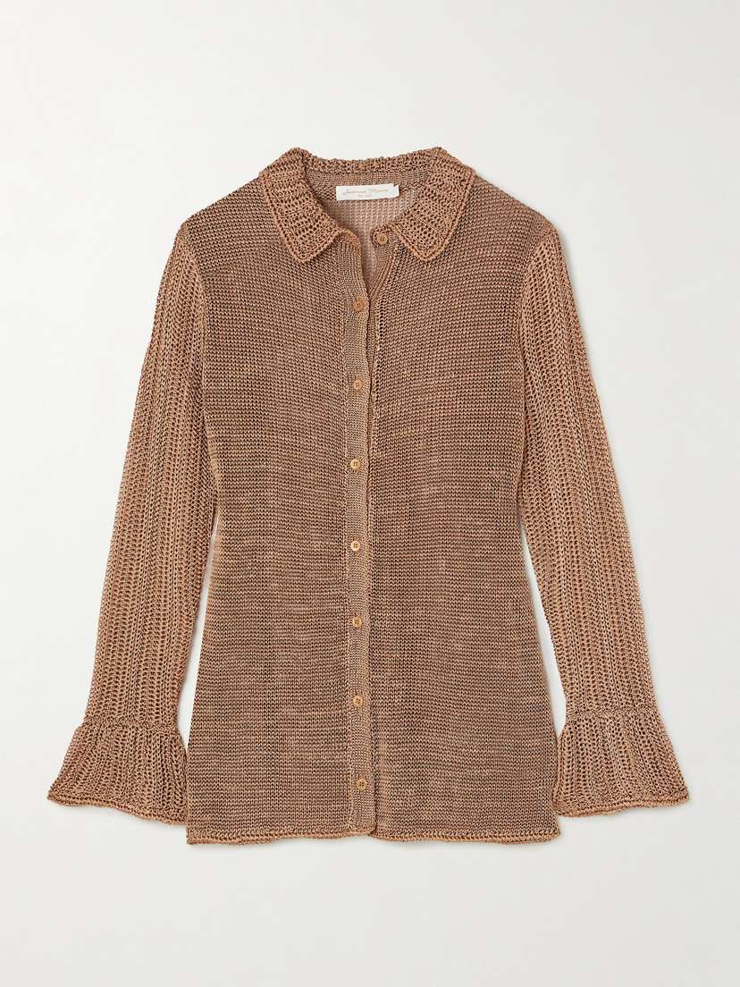 Savannah Morrow The Label + Net Sustain Rajasthan Metallic Crocheted Shirt