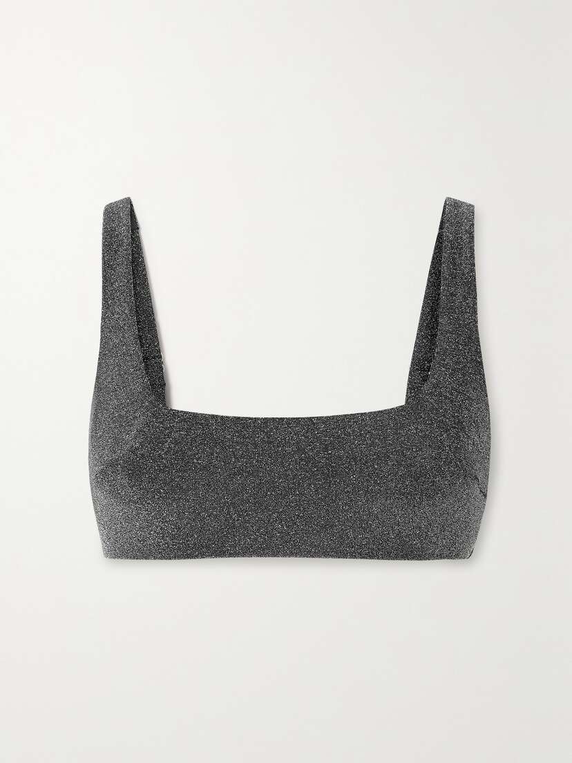 Form and Fold D-g The Crop Metallic Underwired Bikini Top