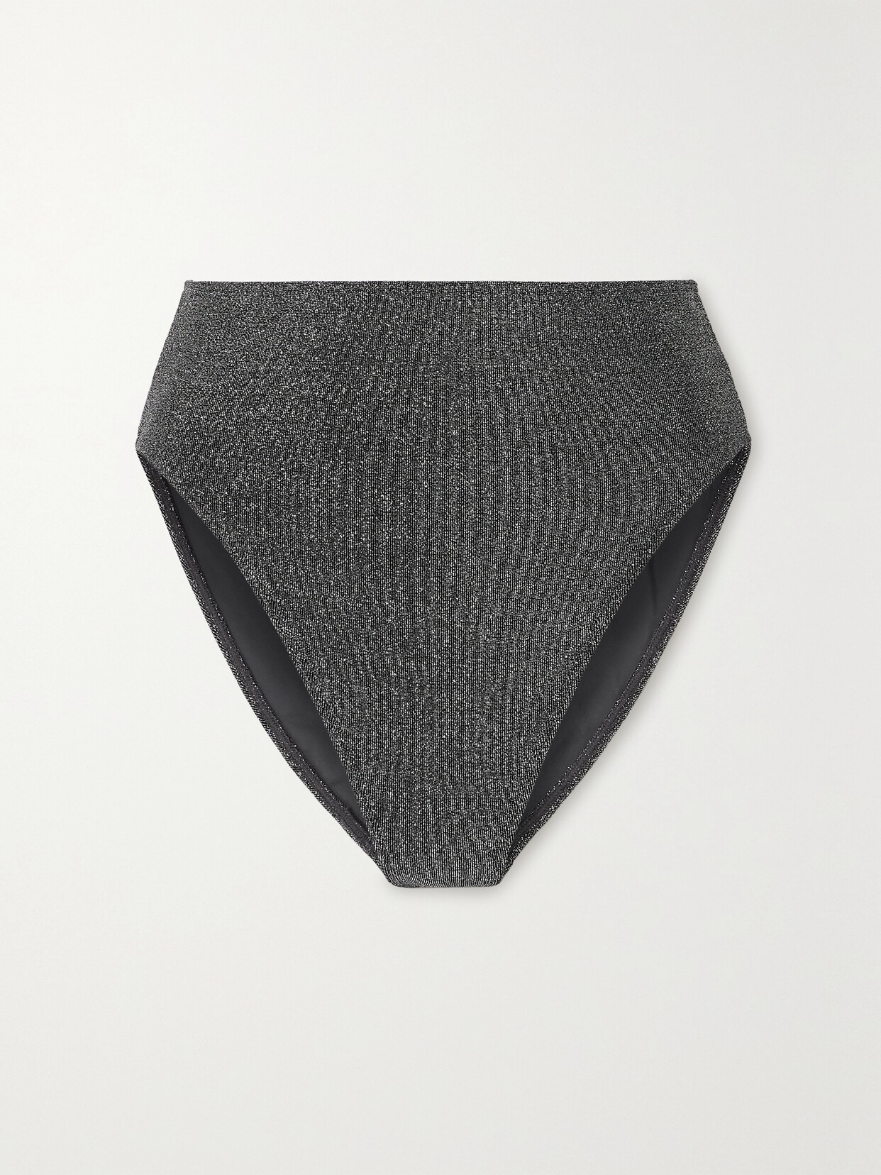 Form and Fold The 90s Rise Metallic Bikini Briefs - Silver